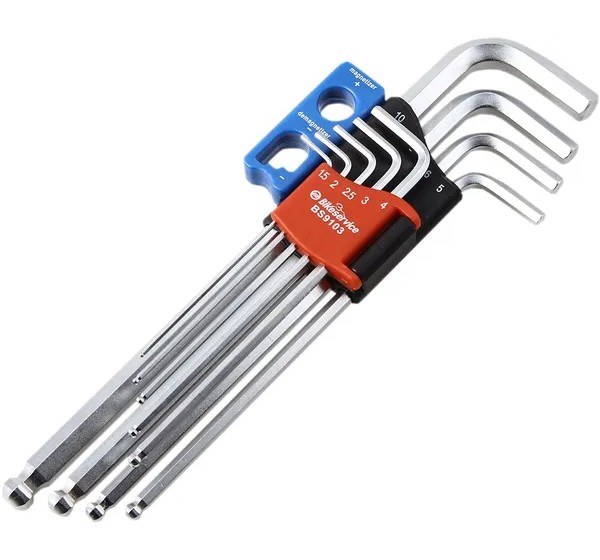 BIKESERVICE Tools - MAGNETIC BALL-END HEX 9PC