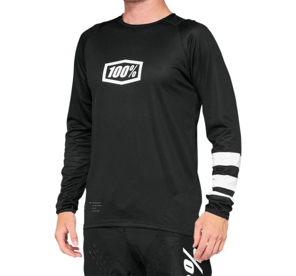 100% MTB Jerseys - JRSY LS R-CORE BK/WH S