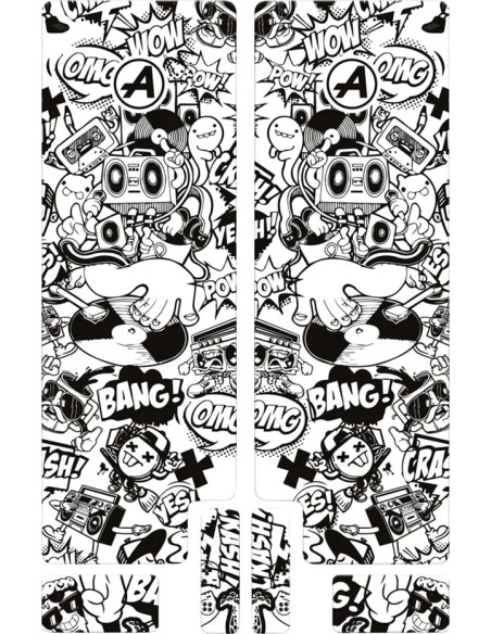 ALGIS Rahmenschutz - FORK DECAL BK COMIC GLOSS