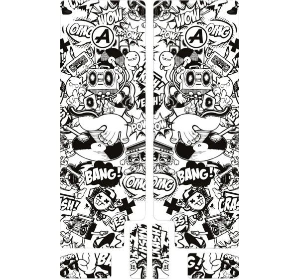 ALGIS Rahmenschutz - FORK DECAL BK COMIC GLOSS
