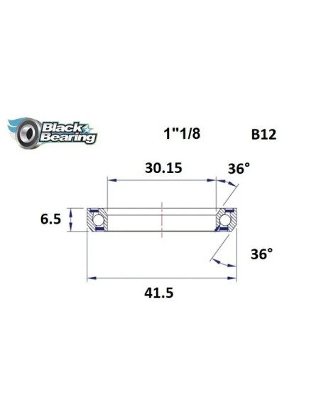 BLACK BEARING Headsets - HB 30.15X41.5X6.5MM 36°/36°