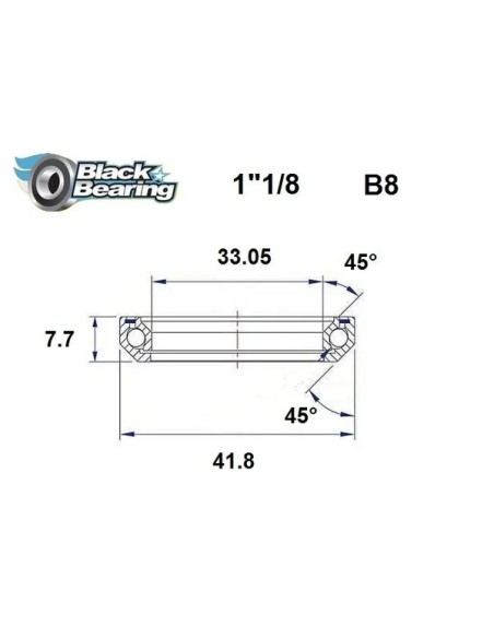 BLACK BEARING Headsets - HB 30.5X41.8X7.7MM 45°/45°
