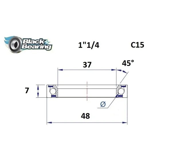 BLACK BEARING Headsets - HB 37X48X7MM 45°/90°
