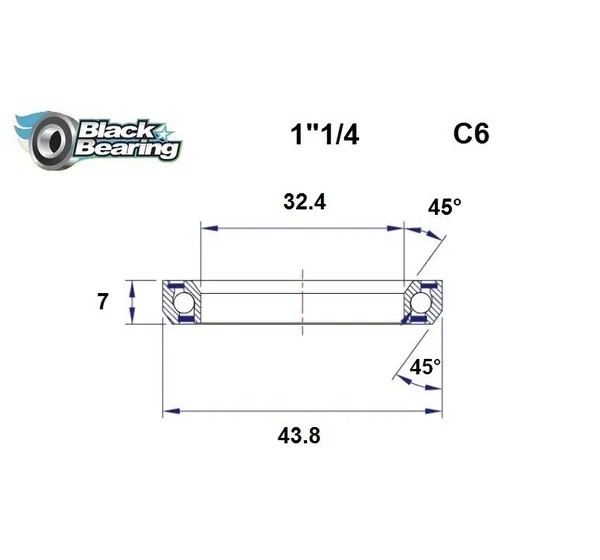BLACK BEARING Headsets - HB 32.4X43.8X7MM 45°/45°