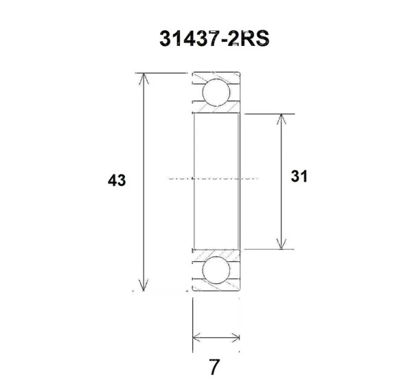 BLACK BEARING Umlenkung & Lager - BEARING B3 31X43X7MM