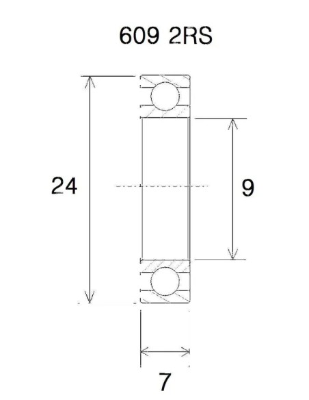 BLACK BEARING Umlenkung & Lager - BEARING B3 9X24X7MM