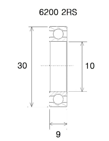 BLACK BEARING Umlenkung & Lager - BEARING B3 10X30X9MM