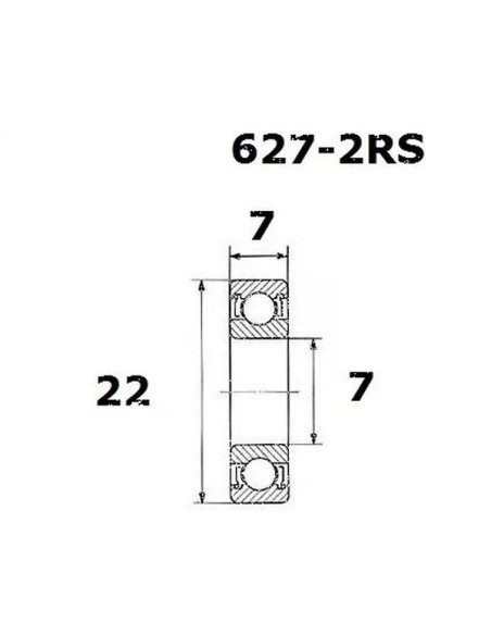 BLACK BEARING Umlenkung & Lager - BEARING B3 7X22X7MM