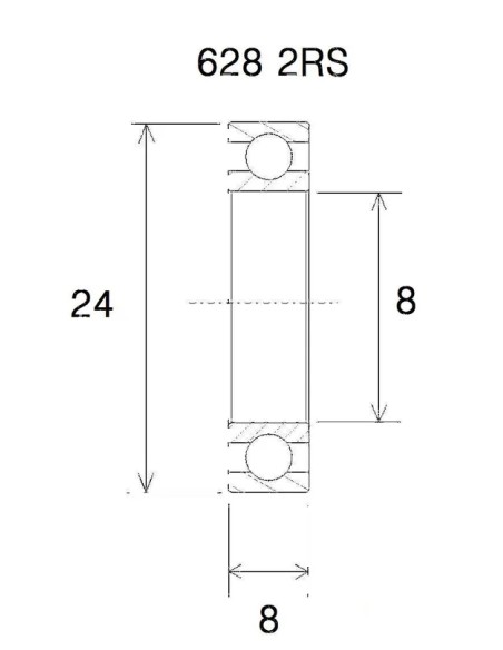 BLACK BEARING Umlenkung & Lager - BEARING B3 8X24X8MM