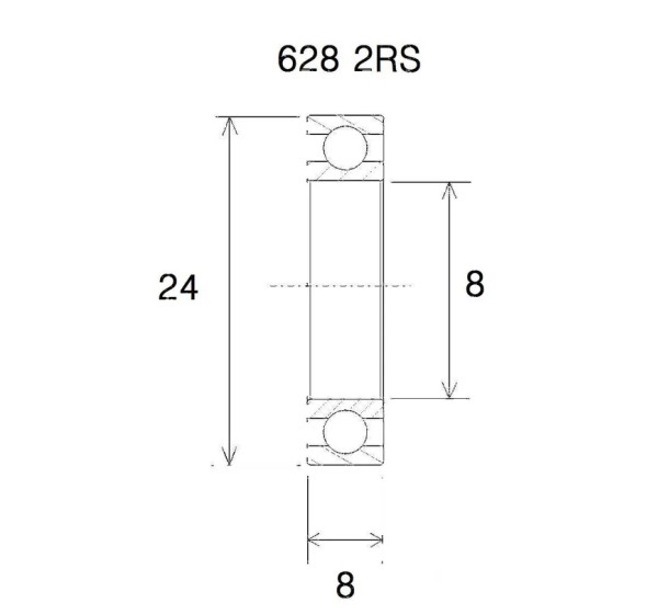 BLACK BEARING Umlenkung & Lager - BEARING B3 8X24X8MM
