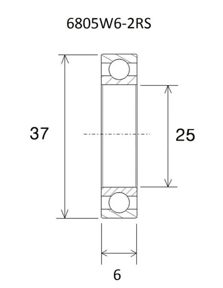 BLACK BEARING Umlenkung & Lager - BEARING B3 25X37X6MM