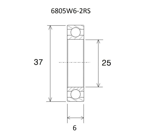 BLACK BEARING Umlenkung & Lager - BEARING B3 25X37X6MM