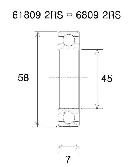 BLACK BEARING Umlenkung & Lager - BEARING B3 45X58X7MM