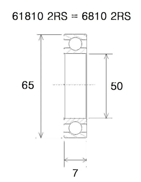 BLACK BEARING Umlenkung & Lager - BEARING B3 50X65X7MM