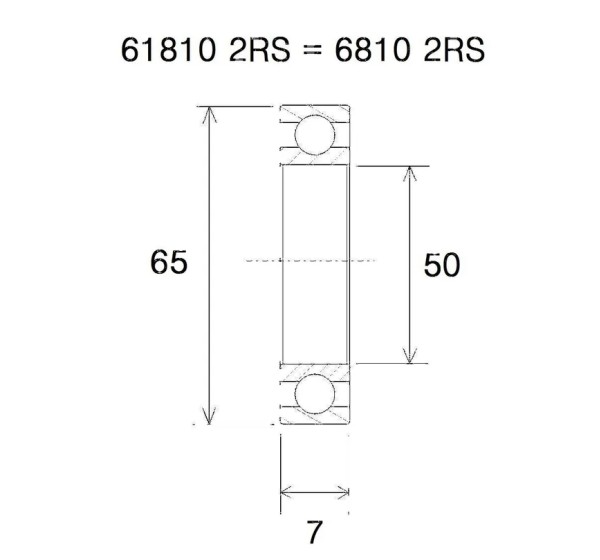 BLACK BEARING Umlenkung & Lager - BEARING B3 50X65X7MM