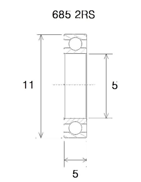 BLACK BEARING Umlenkung & Lager - BEARING B3 5X11X5MM