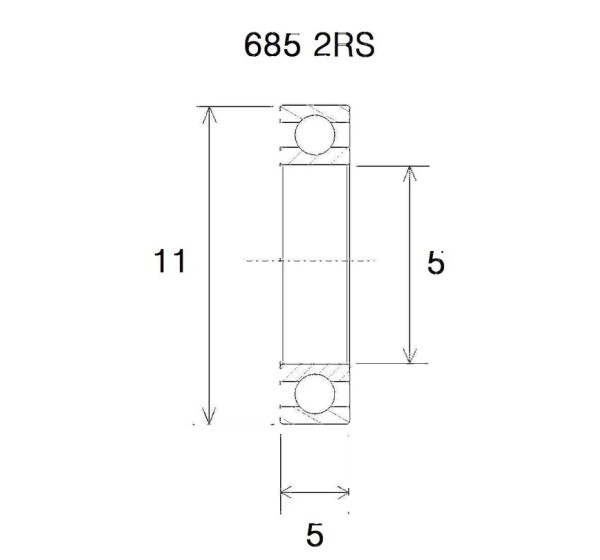 BLACK BEARING Umlenkung & Lager - BEARING B3 5X11X5MM