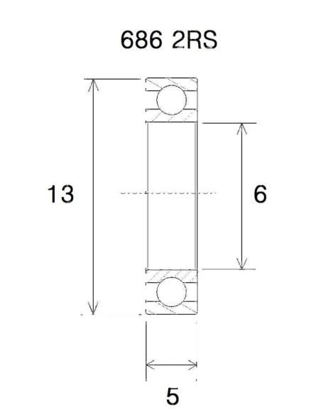 BLACK BEARING Umlenkung & Lager - BEARING B3 6X13X5MM
