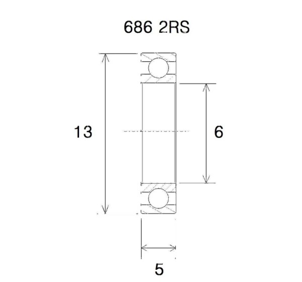 BLACK BEARING Umlenkung & Lager - BEARING B3 6X13X5MM