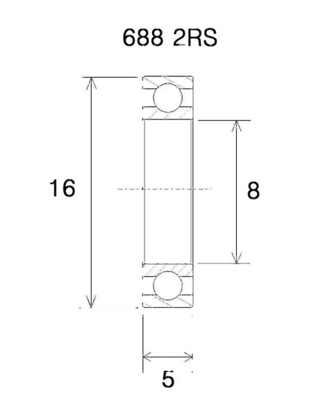 BLACK BEARING Umlenkung & Lager - BEARING B3 8X16X5MM