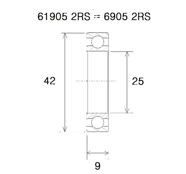 BLACK BEARING Umlenkung & Lager - BEARING B3 25X42X9MM
