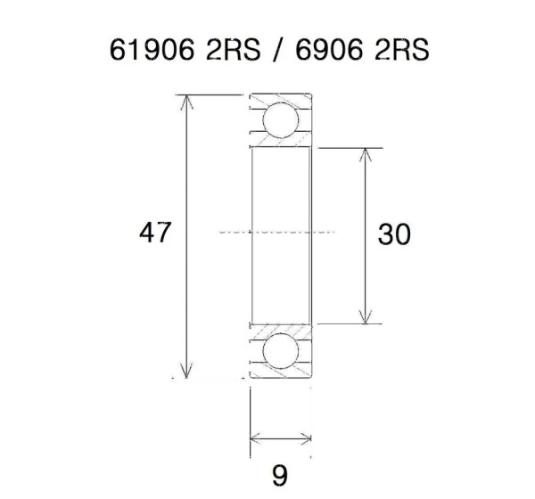 BLACK BEARING Umlenkung & Lager - BEARING B3 30X47X9MM