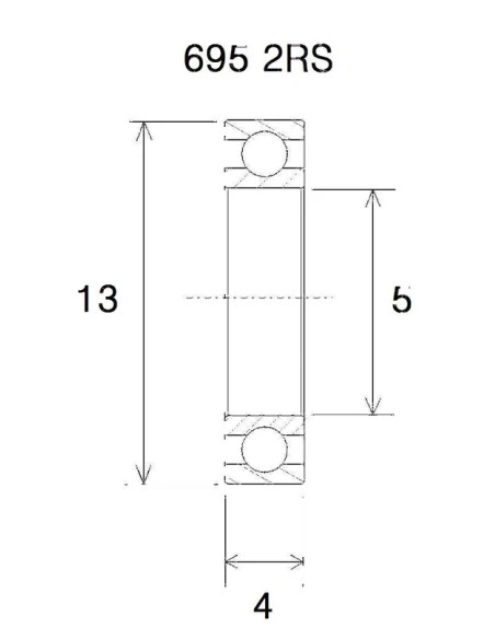 BLACK BEARING Umlenkung & Lager - BEARING B3 5X13X4MM
