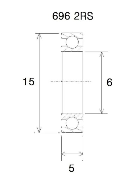 BLACK BEARING Umlenkung & Lager - BEARING B3 6X15X5MM