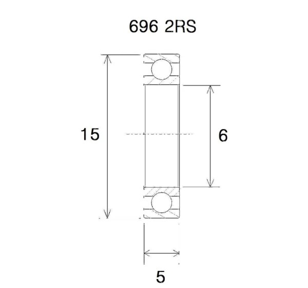 BLACK BEARING Umlenkung & Lager - BEARING B3 6X15X5MM