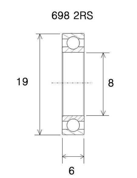 BLACK BEARING Umlenkung & Lager - BEARING B3 8X19X6MM