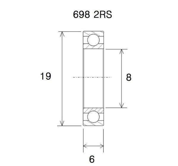 BLACK BEARING Umlenkung & Lager - BEARING B3 8X19X6MM