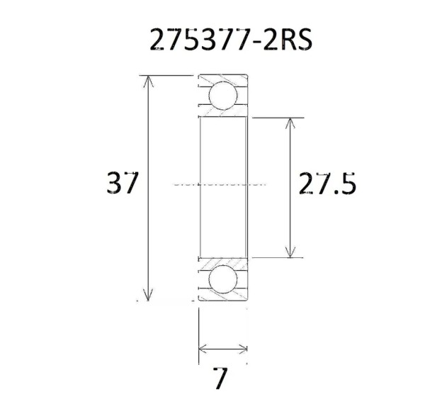 BLACK BEARING Umlenkung & Lager - BEARING B3 27.5X37X7MM