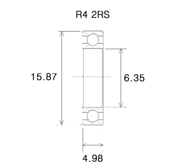 BLACK BEARING Umlenkung & Lager - BEARING B3 6.35X15.88X4.98MM