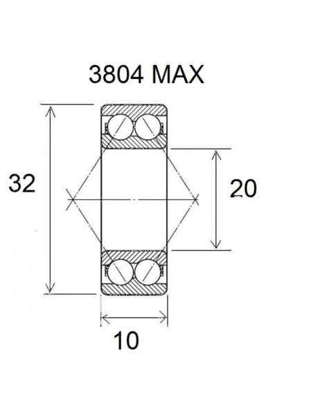 BLACK BEARING Umlenkung & Lager - BEARING MAX 20X32X10MM