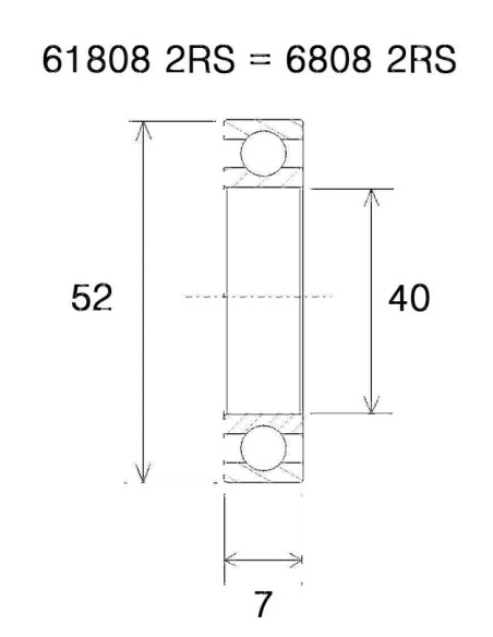 BLACK BEARING Umlenkung & Lager - BEARING MAX 40X52X7MM