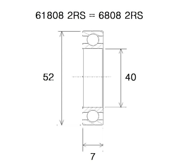 BLACK BEARING Umlenkung & Lager - BEARING MAX 40X52X7MM