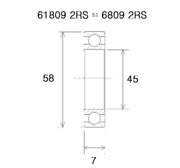 BLACK BEARING Umlenkung & Lager - BEARING MAX 45X58X7MM