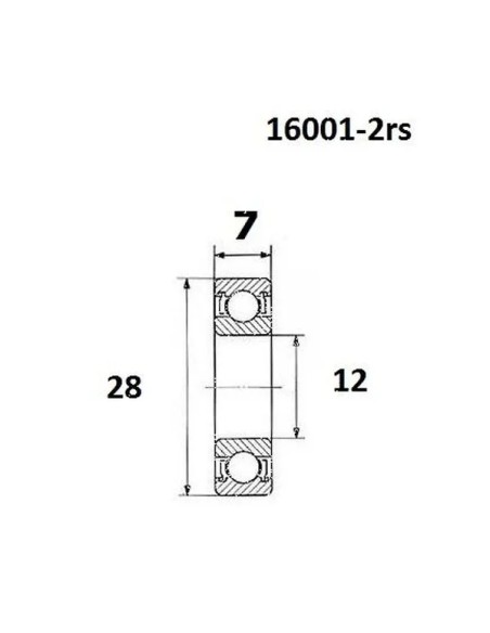 BLACK BEARING Umlenkung & Lager - BEARING B5 12X28X7MM