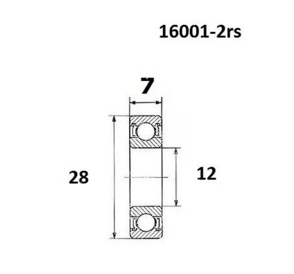 BLACK BEARING Umlenkung & Lager - BEARING B5 12X28X7MM