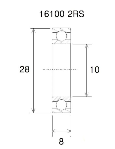 BLACK BEARING Umlenkung & Lager - BEARING B5 10X28X8MM