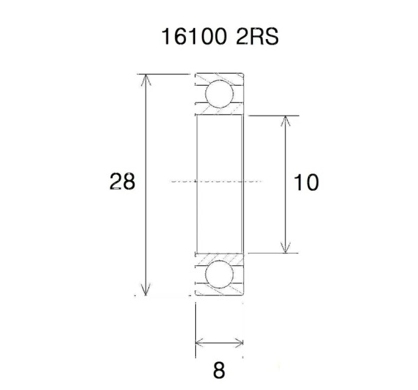 BLACK BEARING Umlenkung & Lager - BEARING B5 10X28X8MM