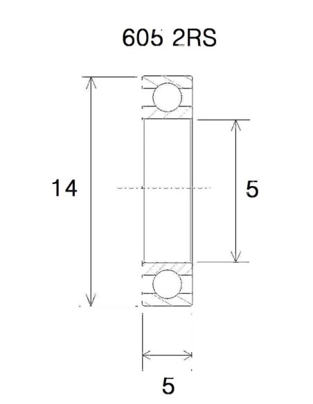 BLACK BEARING Umlenkung & Lager - BEARING B5 5X14X5MM