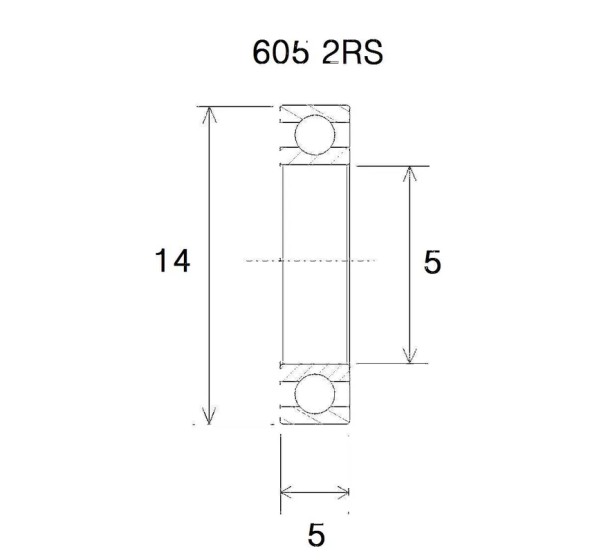 BLACK BEARING Umlenkung & Lager - BEARING B5 5X14X5MM