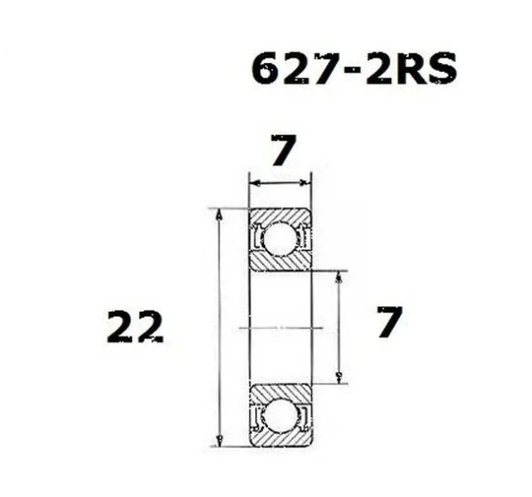 BLACK BEARING Umlenkung & Lager - BEARING B5 7X22X7MM