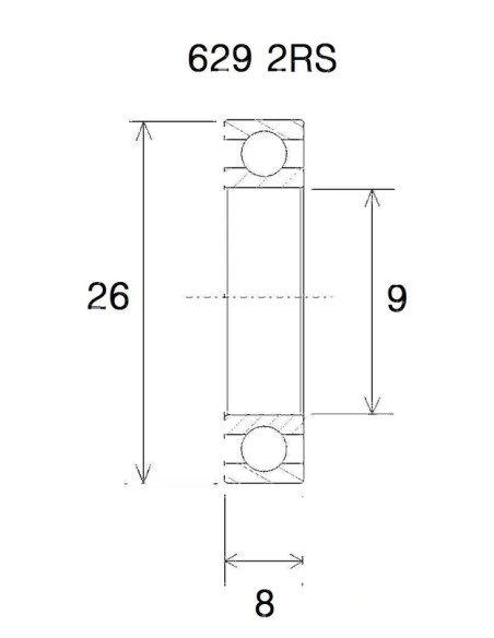 BLACK BEARING Umlenkung & Lager - BEARING B5 9X26X8MM
