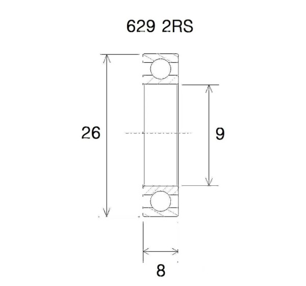 BLACK BEARING Umlenkung & Lager - BEARING B5 9X26X8MM