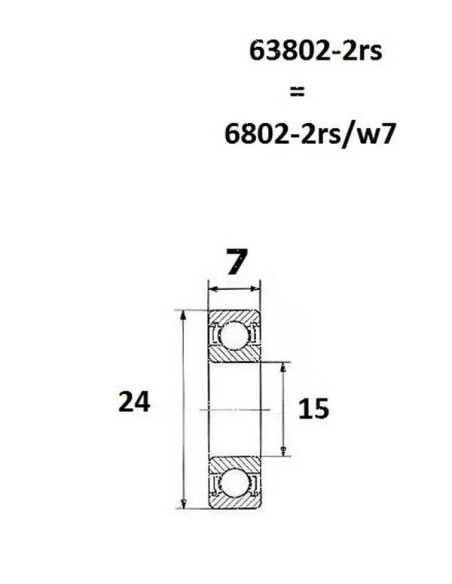 BLACK BEARING Umlenkung & Lager - BEARING B5 15X24X7MM