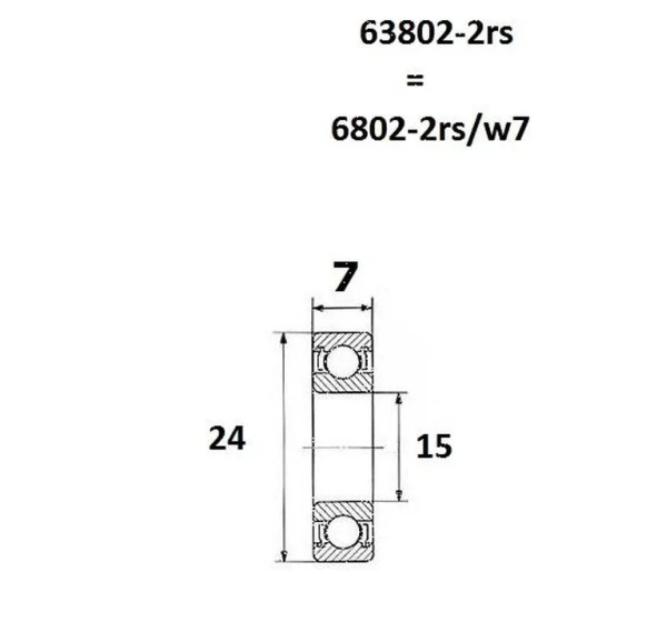BLACK BEARING Umlenkung & Lager - BEARING B5 15X24X7MM