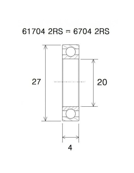 BLACK BEARING Umlenkung & Lager - BEARING B5 20X27X4MM