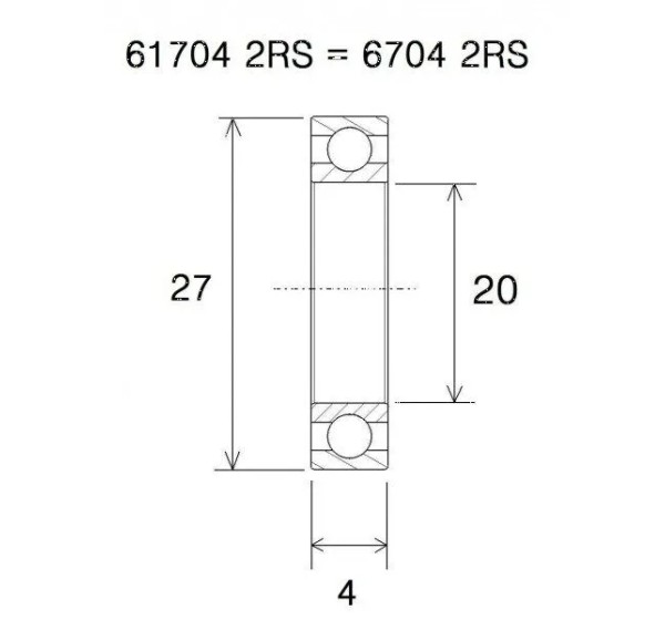 BLACK BEARING Umlenkung & Lager - BEARING B5 20X27X4MM